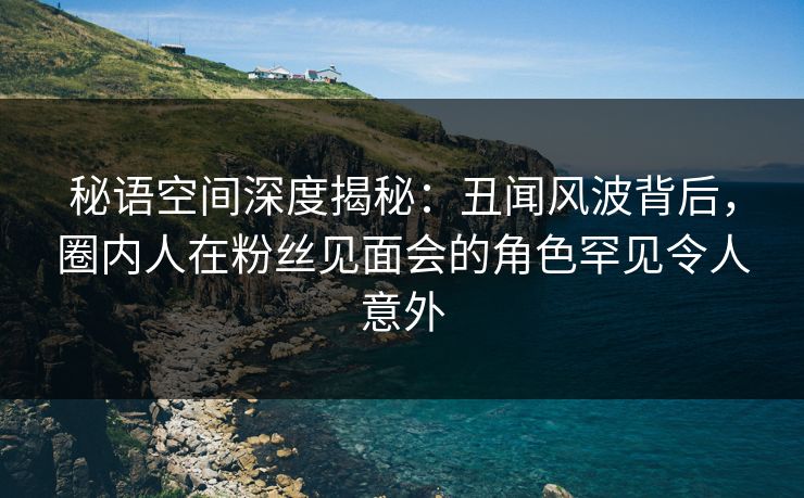 秘语空间深度揭秘：丑闻风波背后，圈内人在粉丝见面会的角色罕见令人意外