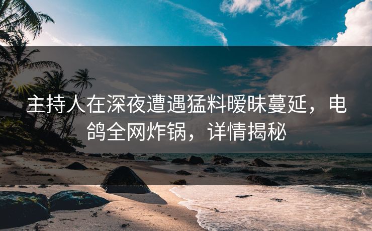主持人在深夜遭遇猛料暧昧蔓延，电鸽全网炸锅，详情揭秘